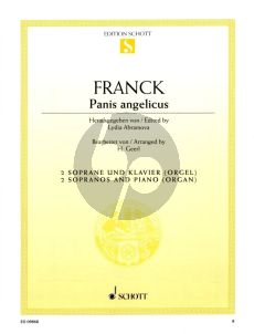 Franck Panis Angelicus for 2 Sopranos and Piano [Organ] (edited by Lydia Abramova) (lat.)