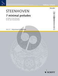 Steenhoven 7 Minimal Preludes Treble (or Tenor) Recorder solo