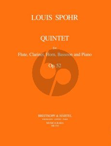 Spohr Quintet Op.52 C-minor for Flute, Clarinet, Horn, Bassoon and Piano Score/Parts (edited by Maurice F. Powell)