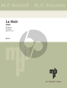 Glazunov Etude Op.31 No.3 "La Nuit" Piano solo