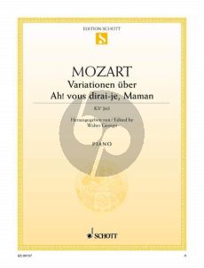 Mozart Variationen Ah! vous dirai-je Maman KV 265 Klavier