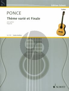 Ponce Theme Varie et for Guitar (edited by Andres Segovia)
