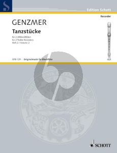 Genzmer Tanzstucke Vol. 2 GeWV 267 2 Altblockflöten