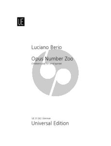 Berio Opus Number Zoo Woodwind Quintet (Score) (1951 , rev.1970)