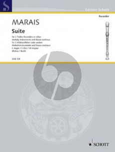 Marais Suite C-major 2 Treble Recorders (Fl./Ob./Vi.)-Bc (Score/Parts) (Nikolaus Delius)