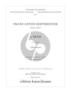 Hoffmeister 12 Original-Duos 2 Klarinetten