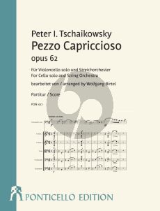 Tchaikovsky Pezzo capriccioso Op. 62 Violoncello und Streichorchester (Partitur) (Wolfgang Birtel)