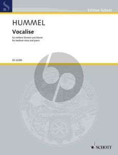 Hummel Vocalise (1994) Medium Voice-Piano