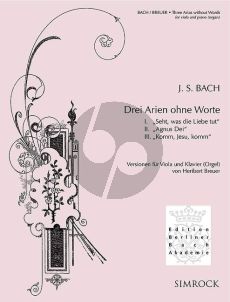 Bach Drei Arien ohne Worte Viola-Klavier(Orgel) (Heribert Breuer)
