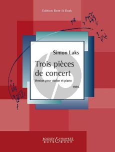 Laks 3 Pièces de Concert Violin-Piano