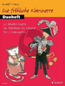 Mauz Die fröhliche Klarinette Duoheft (32 Beliebte Duette von Beethoven bis Klezmer) 2 Klarinetten