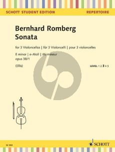 Romberg Sonata e-minor Op.38 No.1 3 Violoncellos (Score/Parts)