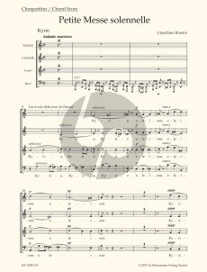 Rossini Petite Messe Solennelle (SATB soli-SATB choir- 2 Piano's-Harm.) (Choral Score) (lat.) (edited by Brauner-Gossett) (Barenreiter-Urtext)