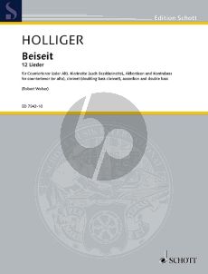 Holliger Beiseit Countertenor (oder Alt)-Klarinette-Akkordeon und Kontrabass (Stimmensatz)
