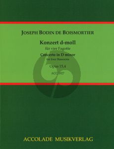 Boismortier Concerto Op.15 No.4 d-Moll fur 4 Fagotte Partitur & Stimmen (Herausgeber Jean-Christophe Dassonville)