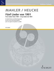 Mahler Fünf Lieder von 1901 for Low Voice and String Quartet (Score with donwloadable parts) (Arranger: Stefan Heucke)