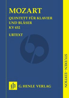 Mozart Quintet E-flat major KV 452 (Winds-Piano) with Quintet KV 617 (Winds-Strings) (Study Score)