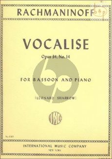 Vocalise Op.34 No.14 Bassoon-Piano