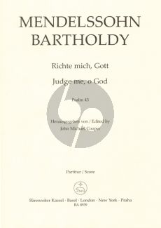 Mendelssohn Richte mich, Gott (Psalm 43) (SSAATTBB) (2 Versions) (English German) (Edited by John Michael Cooper)