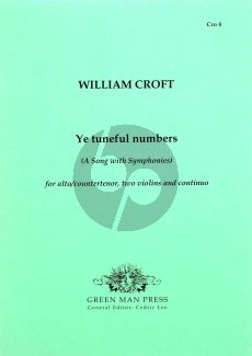 Croft Ye Tuneful Numbers (Alto[Countertenor]-2 Vi.-Bc)