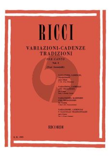 Ricci Variazione Cadenzas Traditions Vol.1 (Female Voices)