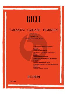 Ricci Variazioni - Cadenze Tradizioni per Canto - App. 2
