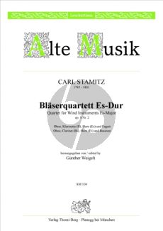 Stamitz Quartett Es-dur Op. 8 No. 2 für Oboe, Klarinette(B), Horn (Es) und Fagott (Stimmen) (Gunther Weigelt)