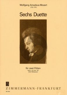 Mozart 6 Duette Vol.2 (KV Anh.157) 2 Flöten (Wehsener)