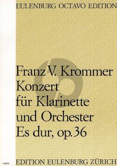 Krommer Konzert Es-dur Op.36 Klarinette und Orchester (Partitur)