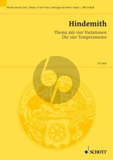 Hindemith Thema und 4 Variationen Klavier und Streichorchester (nach 4 Temperamente) (Studienpartitur)
