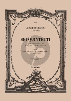 Boccherini 6 Quintetti Op.55 Oboe[Flute]-2 Vi.-Va.-Vc. (Parts)