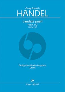 Handel Laudate Pueri Dominum (Psalm 112) HWV 237 Sopran Solo, SSATB und Orchester Partitur (Edited by Paul Horn)