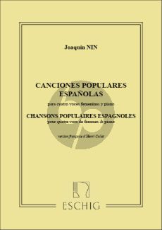 Nin Chansons Espagnoles 4 Female Voices-Piano