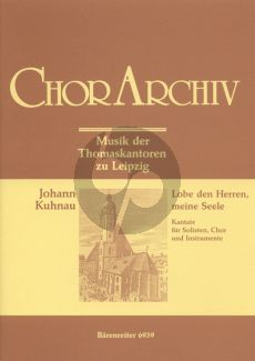 Kuhnau Lobe den Herren meine Seele (Psalm 103) Soli-Chor-Orchester Partitur (Evangeline Rimbach)