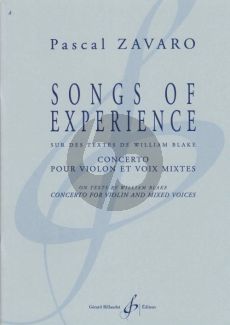 Zavaro Songs of Experience Concerto for Violin solo with Mixed Choir (texts William Blake)