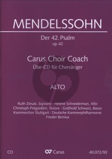 Mendelssohn Psalm 42 Op.42 "Wie der Hirsch schreit nach frischem Wasser" Alt Chorstimme CD (Carus Choir Coach)