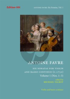 Favre 6 Sonatas Vol. 1 No. 1 – 3 Violin and Bc (edited by Michael Talbot)