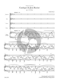Faure Cantique de Jean Racine Op. 11 N 42a 4st. gemischten Chor (SATB) und Orgel oder Klavier (Helga Schauerte-Maubouet)