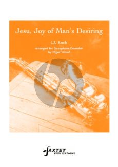 Bach Jesu Joy of Man's Desiring for Saxophone Ensemble (S/AAAATTB (Bs)) Score and Parts