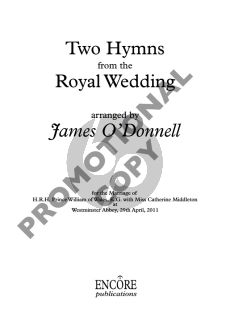 Album Two Hymns from the Royal Wedding for SATB and Organ (Arranged by James O'Donnell)