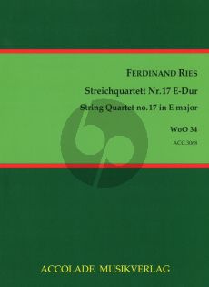 Ries Quartet No. 17 WoO 34 E-major (Score/Parts) (Jürgen Schmidt)
