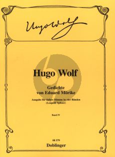 Wolf Gedichte von Eduard Moricke Vol.4 Tiefere Stimme (edited by Leopold Spitzer)