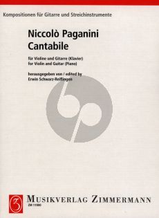 Paganini Cantabile fur Violine und Gitarre oder Klavier (Herausgegeben von Schwarz-Reiflingen)