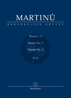 Martinu Nonett No.2 H.374 Flute-Oboe-Clarinet (B-flat)-Bassoon-Horn-Violin-Viola-Violoncello-Double bass Study Score