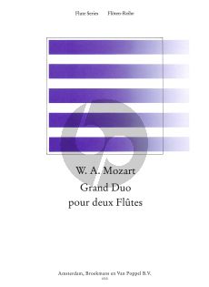 Mozart Grand Duo Op.76 2 Flutes (edited by Frans Vester) (Parts) (Grade 3)