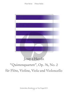 Haydn Quartet d-minor Op.76 No.2 'Quintenquartett' Flute-Violin-Viola-Violoncello (Parts) (edited by Rien de Reede)