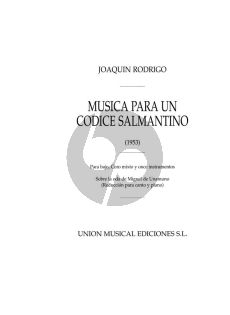 Rodrigo Musica Para Un Codice Salmantino SATB and Piano