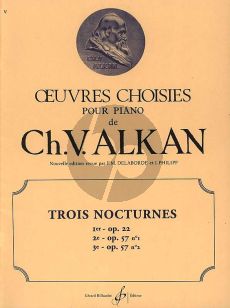 Alkan 3 Nocturnes Op.22 , Op.57 No.1-2 Piano