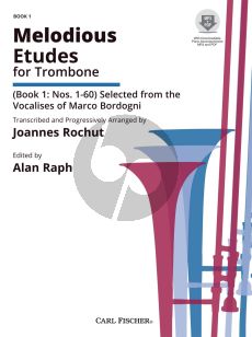 Rochut Melodious Etudes Vol.1 Trombone (after the Vocalises of Marco Bordogni) (Book-Online Audio) (edited by Alan Raph)