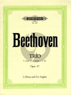 Beethoevn Trio C-major Op.87 2 Oboes and Cor Anglais (Parts) (Peters)